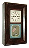 William S. Johnson, New York, 30 hours, time and strike, weight brass movement Mini OG shelf clock, c1848