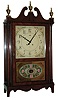 Chelsea Clock Co., Boston, ÓThe TerryÒ mahogany 3/4 size, 8 days, time and strike, reproduction pillar and scroll shelf clock 536529, 1949 dated original receipt.