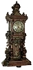 Lenzkirch, Germany, walnut, 8 days, time only, swinging doll (brass doll) mantel clock, serial 691195 c1880