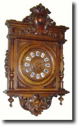 C.1900, French, Carved Walnut cartel clock in good original condition. — Antique Clocks Price Guide
