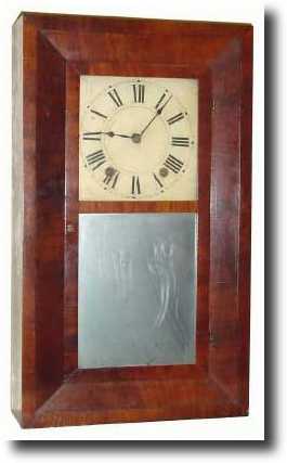 C.1845, Daniel Pratt, Jr. 30-hour wooden movement, bevel case shelf clock, — Antique Clocks Price Guide