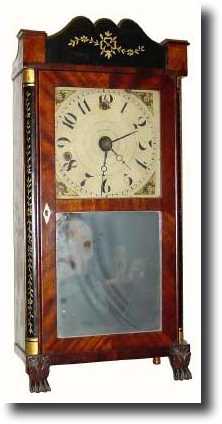 C.1830, Silas Hoadley, Plymouth, Conn. 30-hour wood movement — Antique Clocks Price Guide