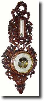 C.1900, French, Aneroid Wall Barometer, in a carved floral — Antique Clocks Price Guide