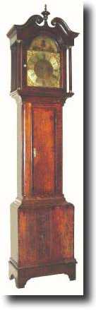 C.1825, English, 30-Hour Brass Dial, rolling moon grandfather clock. — Antique Clocks Price Guide