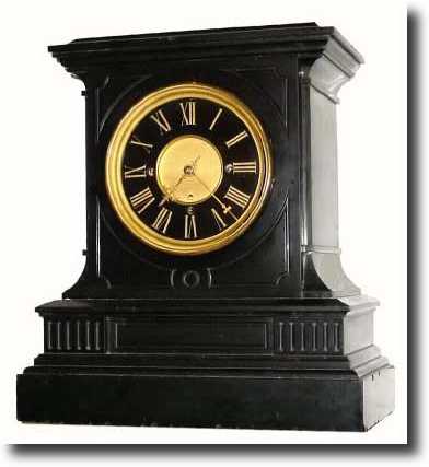 C.1900, French, Chiming on 8 Bells, large black Belgian marble clock. — Antique Clocks Price Guide