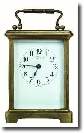 C.1900, French, Brass Cased Carriage clock, with plain Obis case. — Antique Clocks Price Guide
