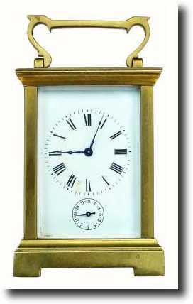 C.1900, French, Brass Cased Time and Alarm Carriage clock, — Antique Clocks Price Guide