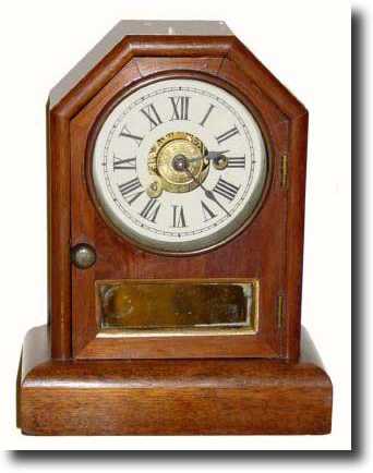C.1875, Seth Thomas, Mini Octagon Top, time and alarm cottage, restored. — Antique Clocks Price Guide