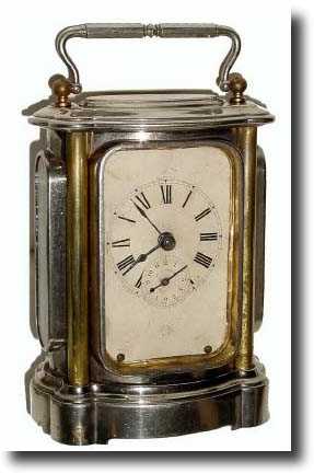 C.1886, Ansonia, ELLIPTICAL Carriage clock in their Peep-O-Day series, — Antique Clocks Price Guide