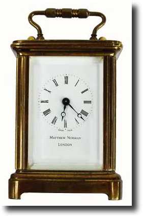C.1975, Swiss for Matthew Norman, London, Brass Miniature Carriage clock, — Antique Clocks Price Guide