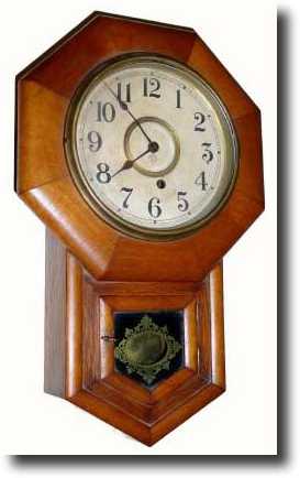 C.1901, Ansonia Clock Co., 8-inch drop octagon wall — Antique Clocks Price Guide