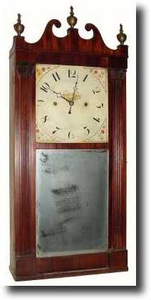 C.1827, Jerome, Thompson and Co., Bristol, Conn. 30-hour wood — Antique Clocks Price Guide