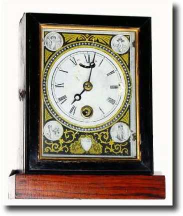 C.1865, A. S. Jerome, New York, uncommon BANNER timepiece, — Antique Clocks Price Guide