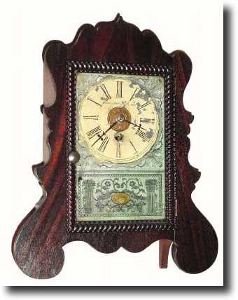 C.1852, Brewster Mfg. Co. miniature lyre front alarm timepiece. — Antique Clocks Price Guide