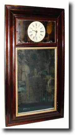 C.1845, George Hills, Plainville, Conn. reverse OG wall timepiece. — Antique Clocks Price Guide