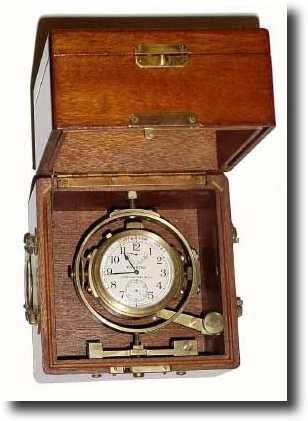 C.1942 (dated) Hamilton Model 21 Deck watch in gimbal case, both lids intact. — Antique Clocks Price Guide