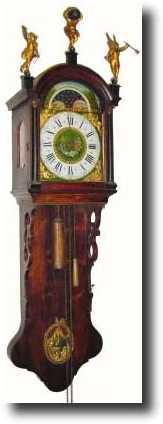 C.1840, Dutch Staartklok, unusual strike with 2 bells and moon. — Antique Clocks Price Guide