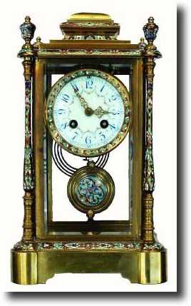 C.1890, French, Crystal Regulator with Cloisonne enamel in several — Antique Clocks Price Guide
