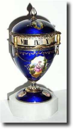 C.1870, Austrian, Mini Annular Dial clock, blue enamel over — Antique Clocks Price Guide