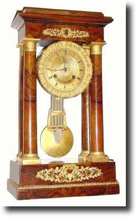 C.1830, French, Empire 4-Column mantel clock, restored. — Antique Clocks Price Guide