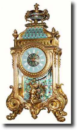 C.1880, French, Elaborate Enamel and Ormolu mantel clock in the style of Louis XV. — Antique Clocks Price Guide