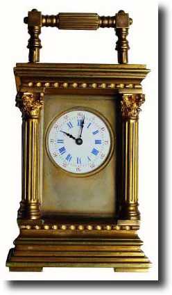 C.1880, French, Brass Cased Miniature Carriage clock. — Antique Clocks Price Guide