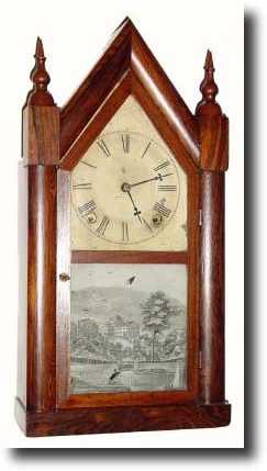 C.1850, J.C. Brown, Forestville, Conn. 8-day steeple — Antique Clocks Price Guide