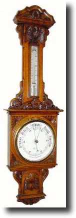 C.1900, English, Aneroid Wall Barometer, in a great oak case, — Antique Clocks Price Guide