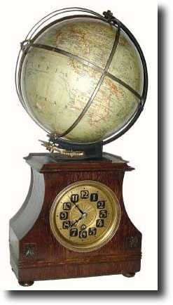 C.1900, German, 30-Hour Globe clock. — Antique Clocks Price Guide