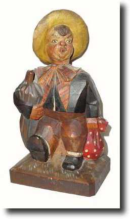 C.1935, German, Sitting Hobo Whistler, (female) with bonnet and umbrella. — Antique Clocks Price Guide