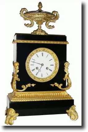 C.1840, French Black Marble and ormolu mantel clock in very — Antique Clocks Price Guide