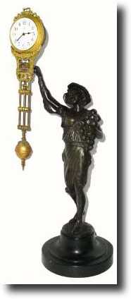 C.1910, German, Junghans, ONION BOY, bronzed spelter swinging mystery — Antique Clocks Price Guide
