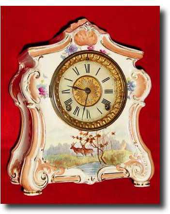 C.1904, Ansonia, Royal Bonn, La Fontaine, in generally good — Antique Clocks Price Guide