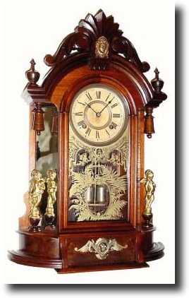 C.1880, Ansonia TRIUMPH, Walnut Mirror side in very good — Antique Clocks Price Guide