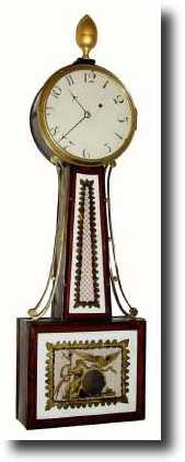 C.1810, Ansel Turner Patent Timepiece banjo. This particular clock — Antique Clocks Price Guide