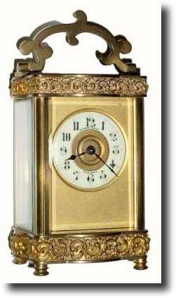 C.1900, French, Brass Cased Time Only Carriage Clock in — Antique Clocks Price Guide