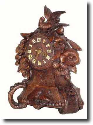 C.1880, Black Forest, Carved Mantel clock of a game — Antique Clocks Price Guide