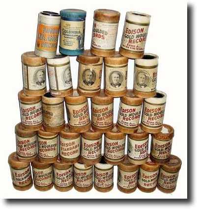 C.1905, Mixed lot of Edison Gold Moulded cylinder records. — Antique Clocks Price Guide