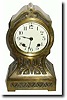 C.1911, Ansonia Clock Co., "THEBES" brass over iron mantel