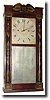 C.1830, Chauncey Boardman, 30-hour Groaner type half-column and splat shelf clock.