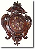 C.1890, French, Carved Oak cartel clock in original condition.