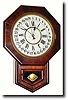 C.1900, New Haven Clock Co., 12-inch Drop Octagon, Calendar,
