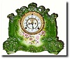 C.1910, Ansonia Clock Co, RAINBOW, porcelain china clock in excellent original condition.