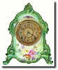 C.1914, Ansonia, Royal Bonn, La Rambla, porcelain china clock in very good original condition.