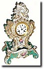 C.1845, French, Two Piece Porcelain china clock. The Louis XVI style