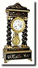 C.1870, French, Empire 4-Column clock, profusely inlaid and