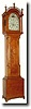 C.1825, James Cross, Rochester, NH, tiger maple tall clock.