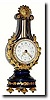 C.1890, French, Miniature Blue Cobalt Lyre clock in excellent