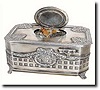 C.1920, Swiss, Singing Bird Box, in coin silver case,