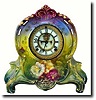 C.1910, Ansonia, Royal Bonn, La Riviere, porcelain china clock in